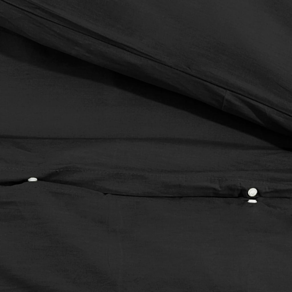 Set cu husă de pilotă, negru, 140x200 cm, microfibră - Lando