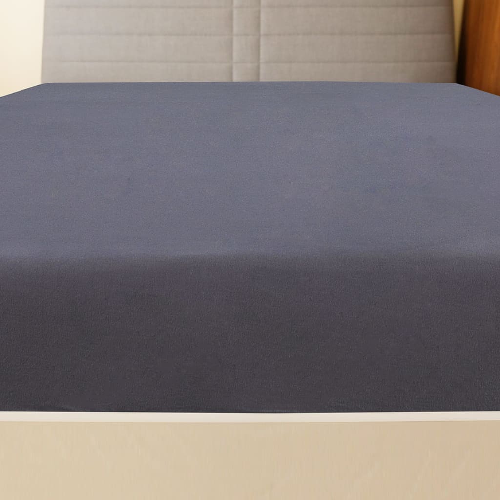 Cearșaf de pat cu elastic, 2 buc., antracit, 140x200 cm, bumbac Lando - Lando