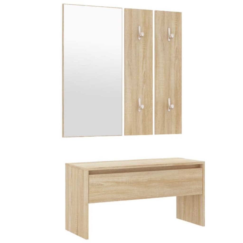 Set de mobilier pentru hol, stejar sonoma, lemn prelucrat - Lando