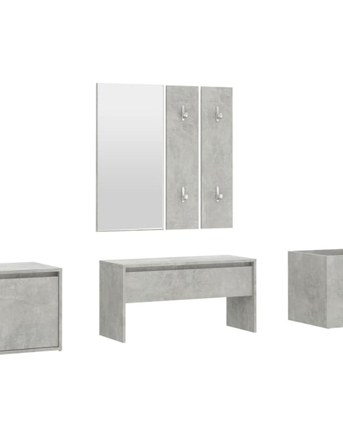 Загрузите изображение в средство просмотра галереи, Set de mobilier pentru hol, gri beton, lemn prelucrat - Lando
