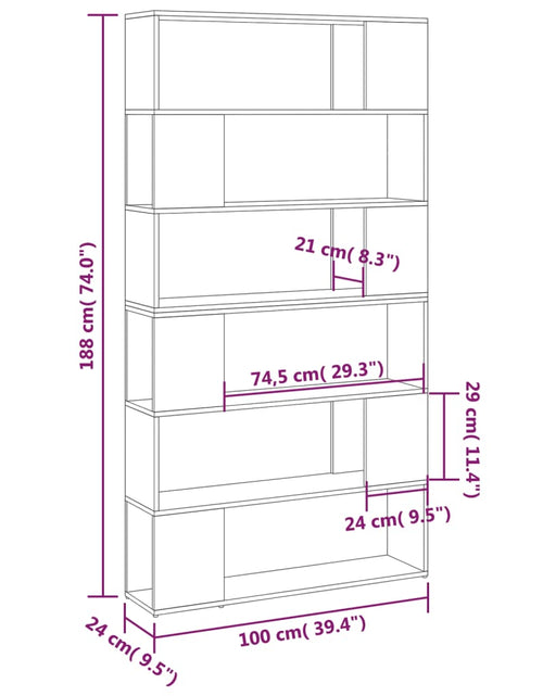 Загрузите изображение в средство просмотра галереи, Bibliotecă/Separator cameră, alb, 100x24x188 cm
