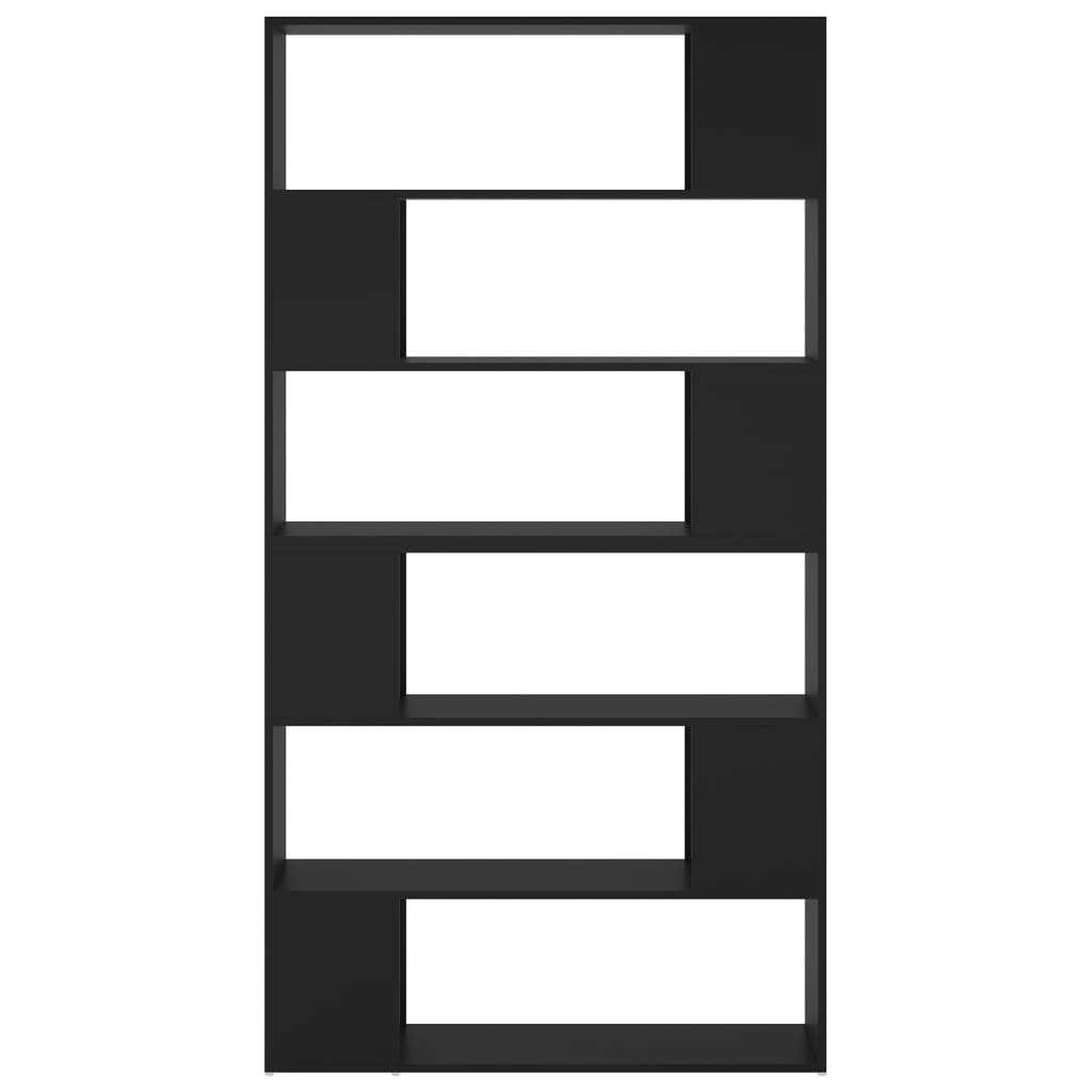 Bibliotecă/Separator cameră, negru, 100x24x188 cm - Lando