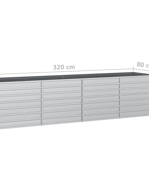 Загрузите изображение в средство просмотра галереи, Strat înălțat de grădină argintiu 320x80x77 cm oțel galvanizat Lando - Lando

