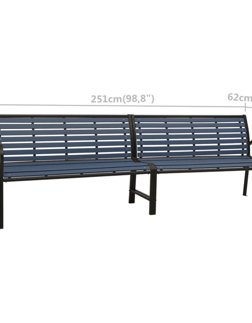 Загрузите изображение в средство просмотра галереи, Bancă dublă de grădină, negru, 251 cm, oțel și WPC - Lando
