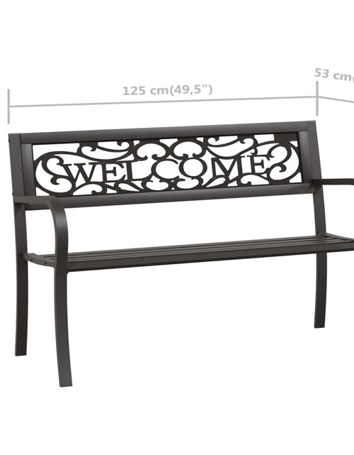 Загрузите изображение в средство просмотра галереи, Bancă de grădină, negru, 125 cm, oțel - Lando
