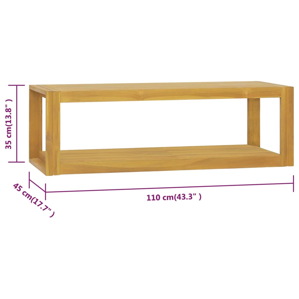 Dulap de baie suspendat, 110x45x35 cm, lemn masiv de tec - Lando