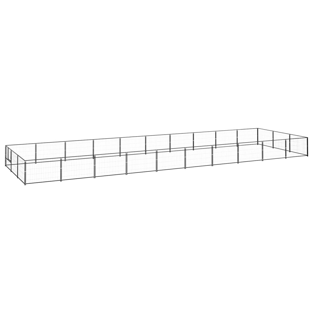 Padoc pentru câini, negru, 30 m², oțel - Lando