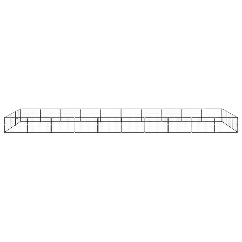 Padoc pentru câini, negru, 30 m², oțel - Lando