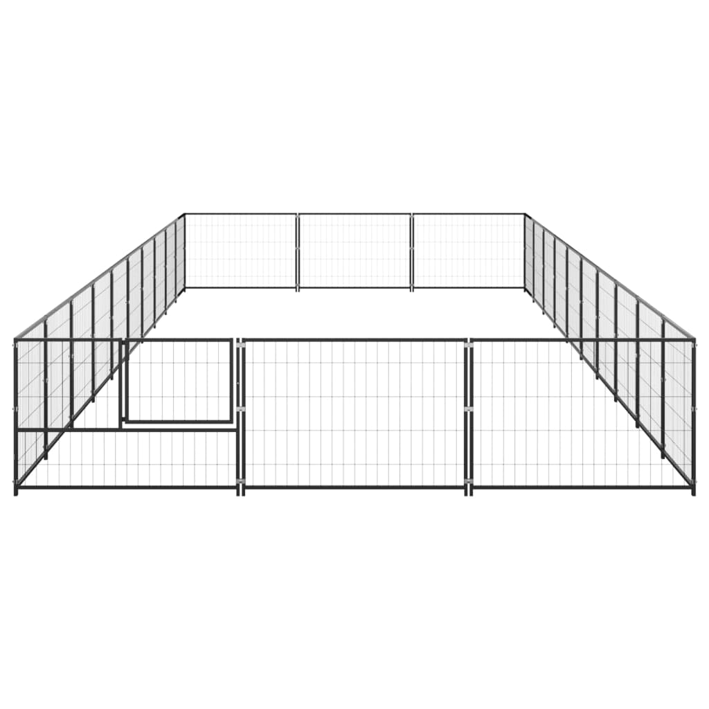 Padoc pentru câini, negru, 30 m², oțel - Lando