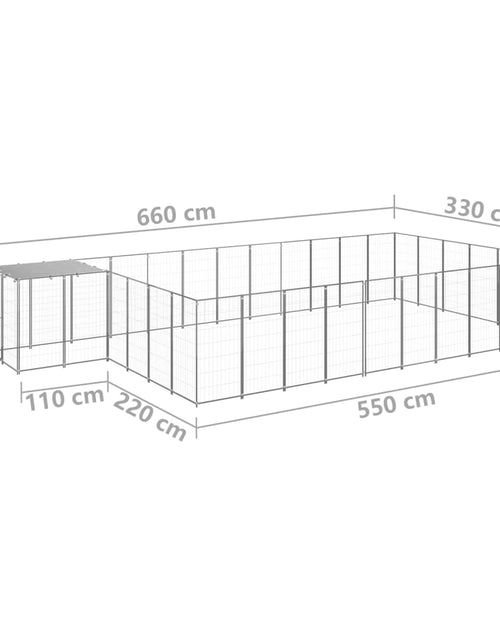 Încărcați imaginea în vizualizatorul Galerie, Padoc pentru câini, argintiu, 19,36 m², oțel - Lando
