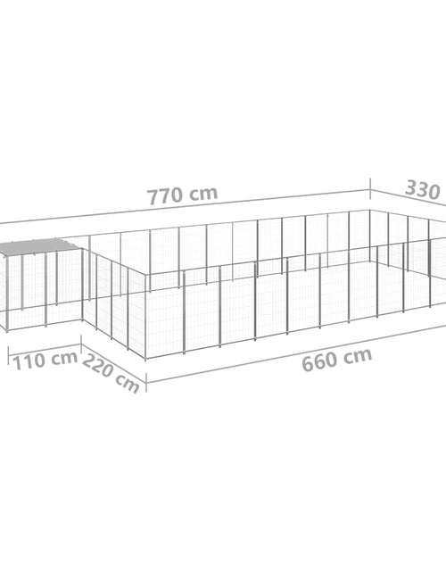 Încărcați imaginea în vizualizatorul Galerie, Padoc pentru câini, argintiu, 22,99 m², oțel - Lando
