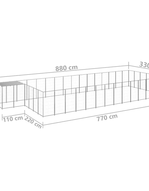 Загрузите изображение в средство просмотра галереи, Padoc pentru câini, argintiu, 26,62 m², oțel - Lando
