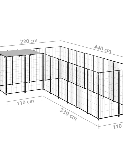 Încărcați imaginea în vizualizatorul Galerie, Padoc pentru câini, negru, 6,05 m², oțel - Lando
