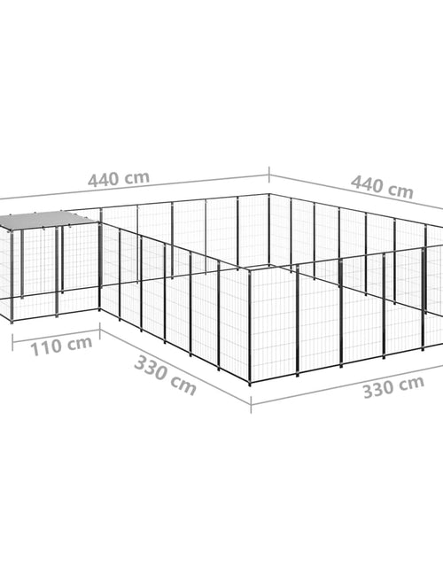 Încărcați imaginea în vizualizatorul Galerie, Padoc pentru câini, negru, 15,73 m², oțel - Lando
