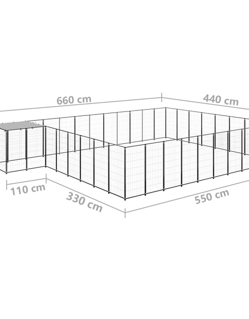 Загрузите изображение в средство просмотра галереи, Padoc pentru câini, negru, 25,41 m², oțel - Lando
