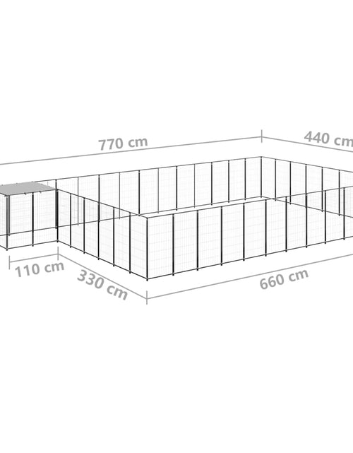 Încărcați imaginea în vizualizatorul Galerie, Padoc pentru câini, negru, 30,25 m², oțel - Lando
