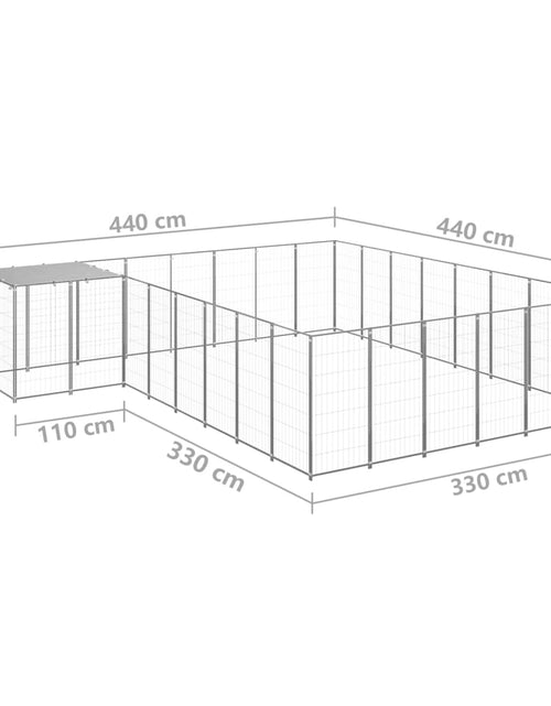 Загрузите изображение в средство просмотра галереи, Padoc pentru câini, argintiu, 15,73 m², oțel - Lando
