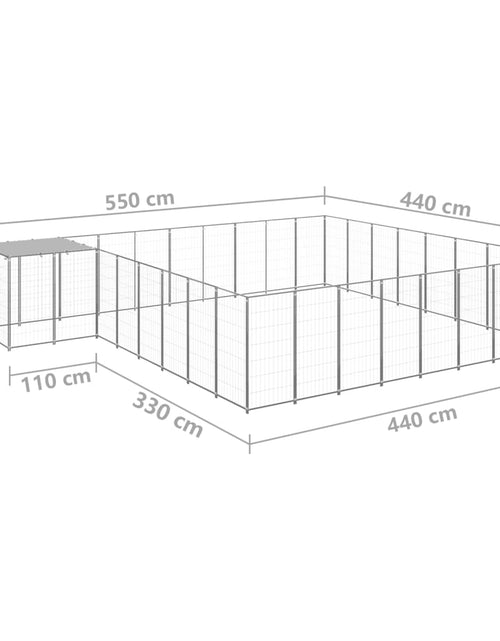 Încărcați imaginea în vizualizatorul Galerie, Padoc pentru câini, argintiu, 20,57 m², oțel - Lando
