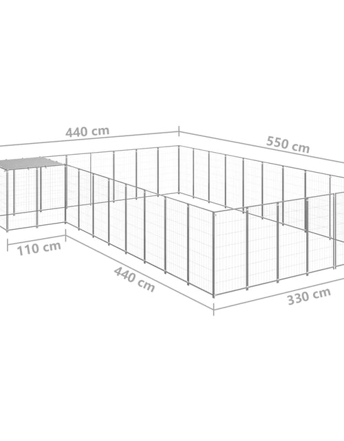 Încărcați imaginea în vizualizatorul Galerie, Padoc pentru câini, argintiu, 19,36 m², oțel - Lando
