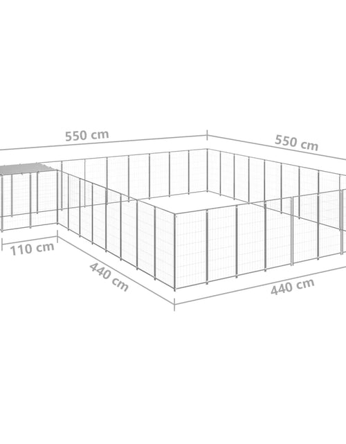 Загрузите изображение в средство просмотра галереи, Padoc pentru câini, argintiu, 25,41 m², oțel - Lando
