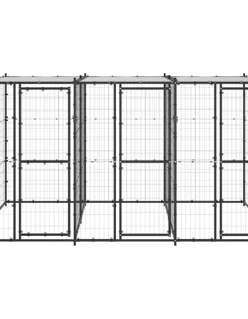 Загрузите изображение в средство просмотра галереи, Padoc pentru câini de exterior cu acoperiș, 7,26 m², oțel - Lando
