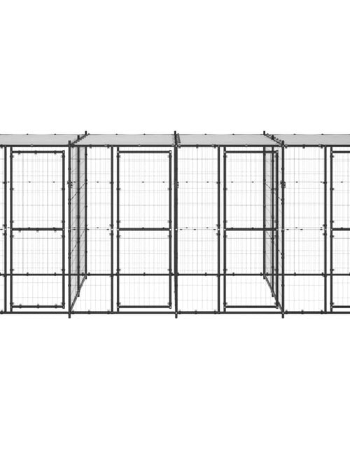 Загрузите изображение в средство просмотра галереи, Padoc pentru câini de exterior cu acoperiș, 9,68 m², oțel - Lando
