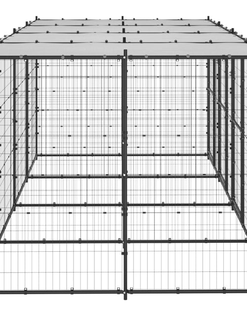 Загрузите изображение в средство просмотра галереи, Padoc pentru câini de exterior cu acoperiș, 9,68 m², oțel - Lando
