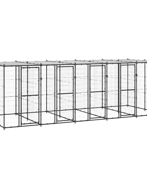Încărcați imaginea în vizualizatorul Galerie, Padoc pentru câini de exterior cu acoperiș, 12,1 m², oțel - Lando
