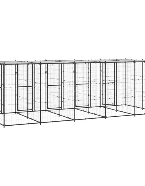 Încărcați imaginea în vizualizatorul Galerie, Padoc pentru câini de exterior cu acoperiș, 12,1 m², oțel - Lando
