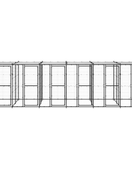 Загрузите изображение в средство просмотра галереи, Padoc pentru câini de exterior cu acoperiș, 14,52 m², oțel - Lando
