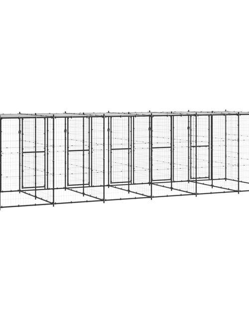 Încărcați imaginea în vizualizatorul Galerie, Padoc pentru câini de exterior cu acoperiș, 14,52 m², oțel - Lando

