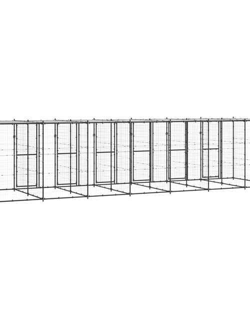 Încărcați imaginea în vizualizatorul Galerie, Padoc pentru câini de exterior cu acoperiș, 16,94 m², oțel - Lando
