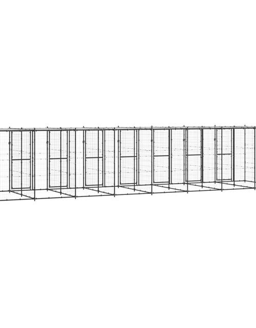 Загрузите изображение в средство просмотра галереи, Padoc pentru câini de exterior cu acoperiș, 19,36 m², oțel - Lando
