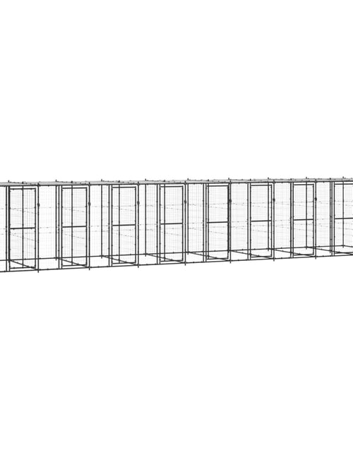 Загрузите изображение в средство просмотра галереи, Padoc pentru câini de exterior cu acoperiș, 21,78 m², oțel - Lando
