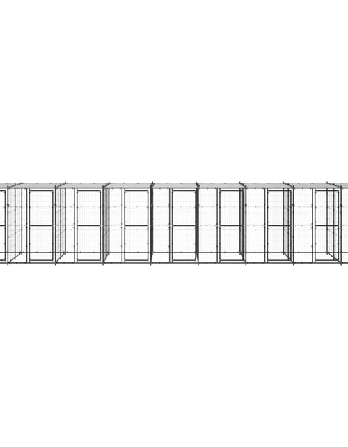 Încărcați imaginea în vizualizatorul Galerie, Padoc pentru câini de exterior cu acoperiș, 21,78 m², oțel - Lando
