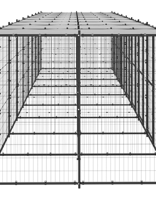 Încărcați imaginea în vizualizatorul Galerie, Padoc pentru câini de exterior cu acoperiș, 21,78 m², oțel - Lando
