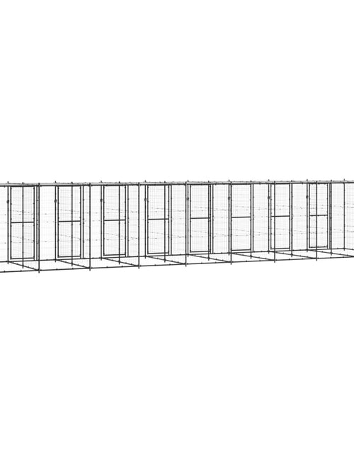 Загрузите изображение в средство просмотра галереи, Padoc pentru câini de exterior cu acoperiș, 21,78 m², oțel - Lando
