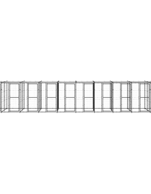 Загрузите изображение в средство просмотра галереи, Padoc pentru câini de exterior cu acoperiș, 24,2 m², oțel - Lando
