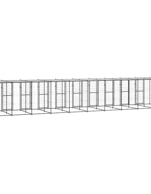 Încărcați imaginea în vizualizatorul Galerie, Padoc pentru câini de exterior cu acoperiș, 24,2 m², oțel - Lando

