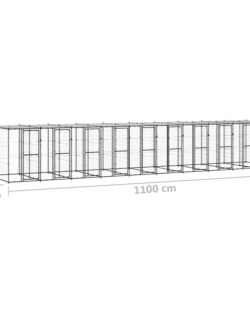 Загрузите изображение в средство просмотра галереи, Padoc pentru câini de exterior cu acoperiș, 24,2 m², oțel - Lando
