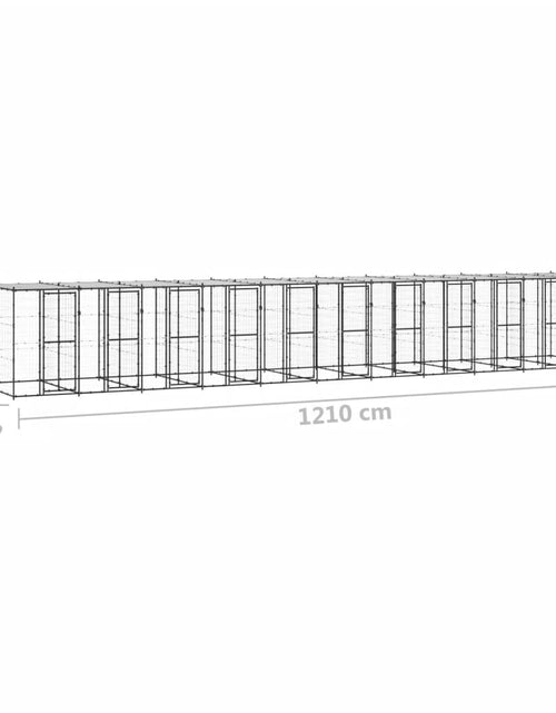 Загрузите изображение в средство просмотра галереи, Padoc pentru câini de exterior cu acoperiș, 26,62 m², oțel - Lando
