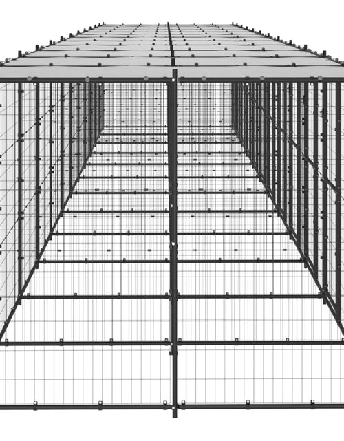 Încărcați imaginea în vizualizatorul Galerie, Padoc pentru câini de exterior cu acoperiș, 29,04 m², oțel - Lando
