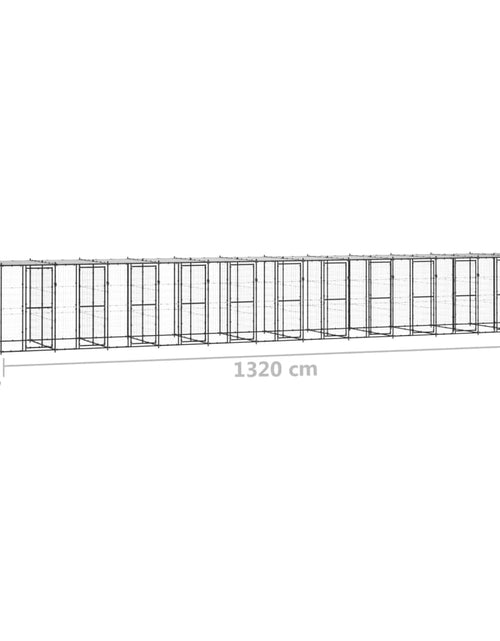 Încărcați imaginea în vizualizatorul Galerie, Padoc pentru câini de exterior cu acoperiș, 29,04 m², oțel - Lando
