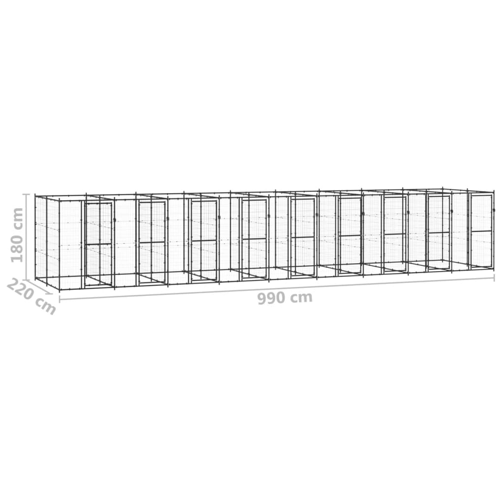 Padoc pentru câini de exterior, 21,78 m², oțel - Lando