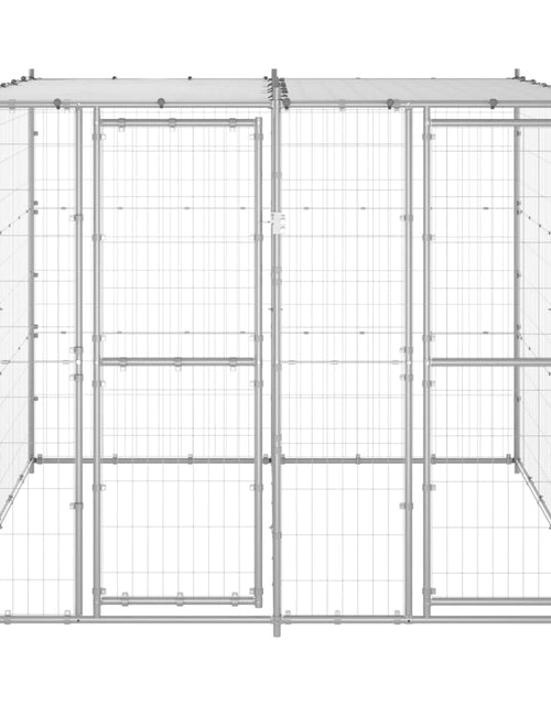 Загрузите изображение в средство просмотра галереи, Padoc câini de exterior cu acoperiș, 4,84 m², oțel galvanizat - Lando
