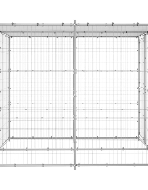 Загрузите изображение в средство просмотра галереи, Padoc câini de exterior cu acoperiș, 4,84 m², oțel galvanizat - Lando
