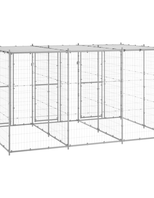 Загрузите изображение в средство просмотра галереи, Padoc câini de exterior cu acoperiș, 7,26 m², oțel galvanizat - Lando
