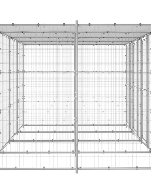 Загрузите изображение в средство просмотра галереи, Padoc câini de exterior cu acoperiș, 9,68 m², oțel galvanizat - Lando
