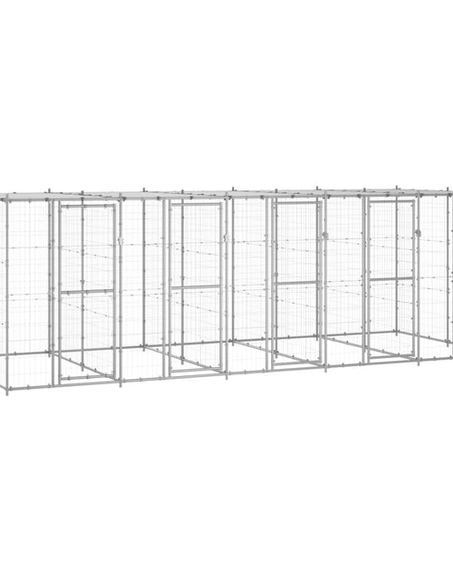 Загрузите изображение в средство просмотра галереи, Padoc câini de exterior cu acoperiș, 12,1 m², oțel galvanizat - Lando
