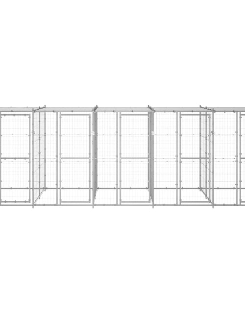 Загрузите изображение в средство просмотра галереи, Padoc câini de exterior cu acoperiș, 12,1 m², oțel galvanizat - Lando
